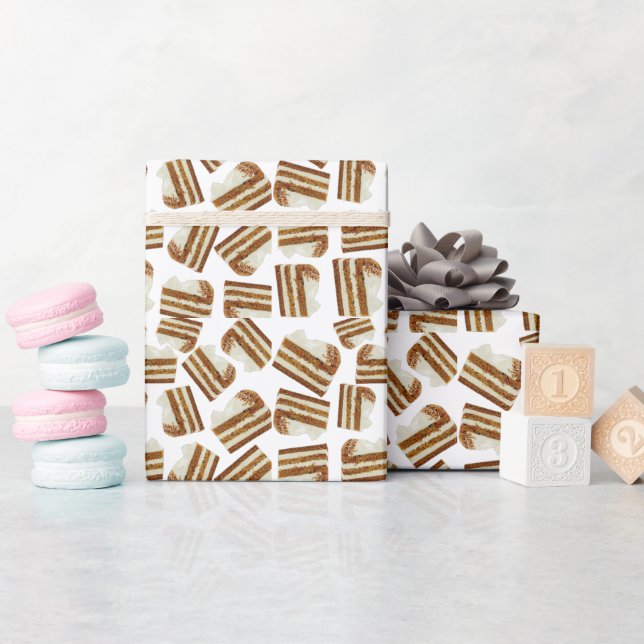 Papier Cadeau Motif de gâteaux carottes (Baby Shower)