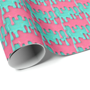 Papier Cadeau Motif de glace fondante en mosaïque mignonne 