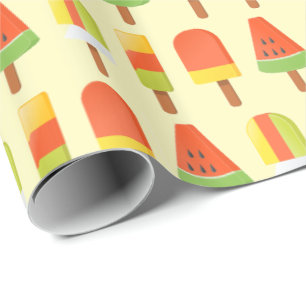 Papier Cadeau Motif de glaces d'été