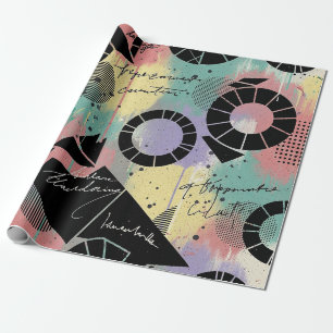 Papier Cadeau Motif de graffiti urbain coloré (10)