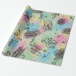 Papier Cadeau Motif de graffiti urbain coloré (4)