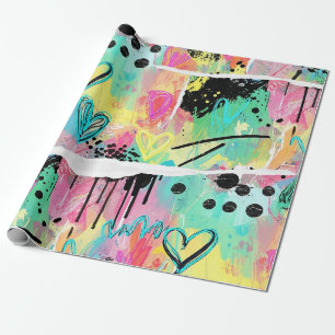 Papier Cadeau Motif de graffiti urbain coloré (7)