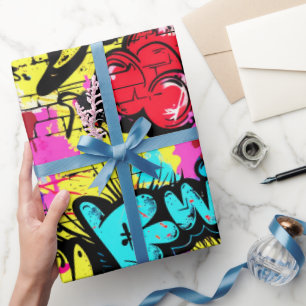 Papier Cadeau Motif de graffitis de bande dessinée