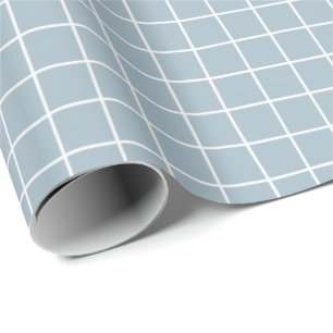 Papier Cadeau Motif de grille bleue dessiné à la main