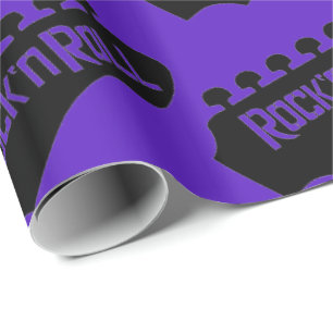 Papier Cadeau Motif de guitare violet Rock et Roll