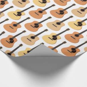 Papier Cadeau Motif de guitares acoustiques