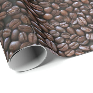 PAPIER CADEAU MOTIF DE HARICOTS DE CAFÉ