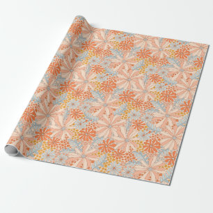 Papier Cadeau Motif de jardin à fleurs rétro