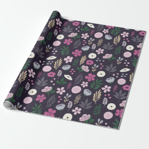 Papier Cadeau Motif de jardin floral aquarelle
