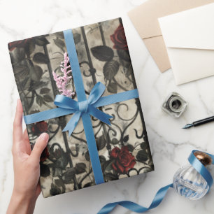 Papier Cadeau Motif de jardin gothique victorien