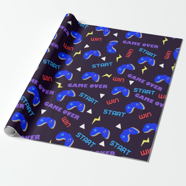 Papier Cadeau Motif de jeux vidéo (Déroulé)