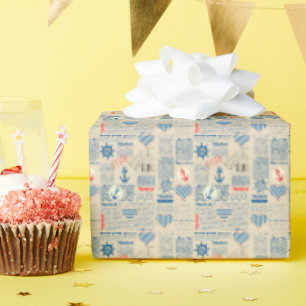 Papier Cadeau Motif de journal nautique