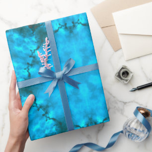 Papier Cadeau Motif de Kaleidoscope bleu glacé glacé glacé