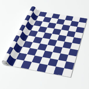 Papier Cadeau Motif de la carte de contrôle Marine Blue White XL