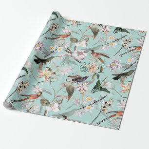 Papier Cadeau Motif de la jungle des colibris de l'Antiquité Tu