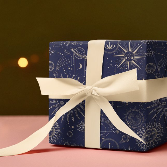 Papier Cadeau Motif de la marine d'astronomie céleste (Créateur téléchargé)