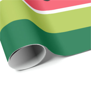 Papier Cadeau Motif de la pastèque rose corail