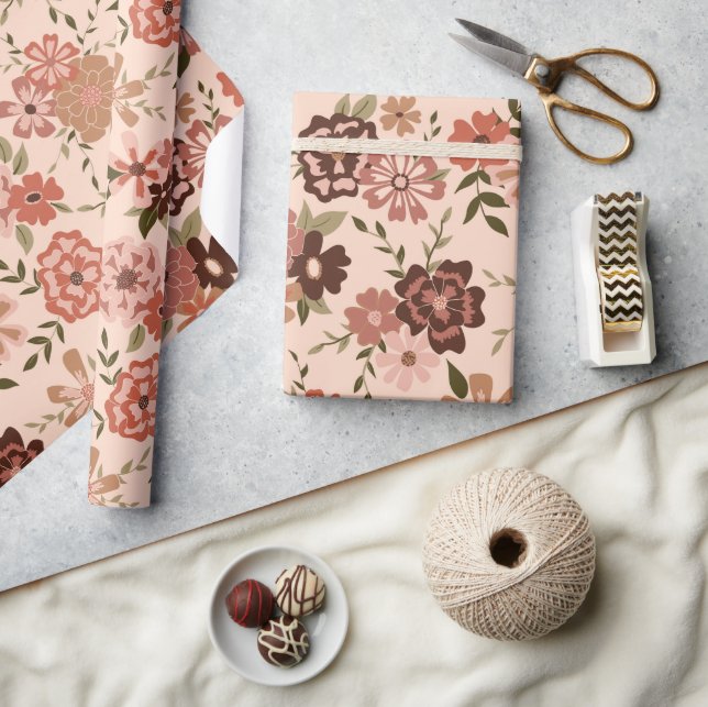 Papier Cadeau Motif de la pêche florale cadeau de  (Artisanat)