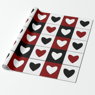 Papier Cadeau Motif de la Saint-Valentin Motif de coeurs heureux