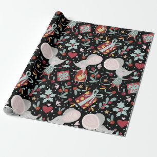Papier Cadeau Motif de la souris de Noël