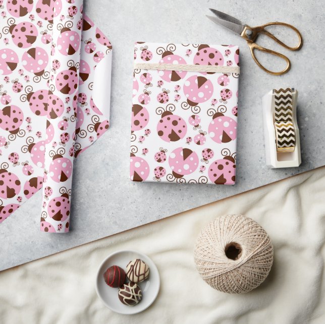 Papier Cadeau Motif De Ladybugs, Mignons Ladybugs, Pink Ladybugs (Artisanat)