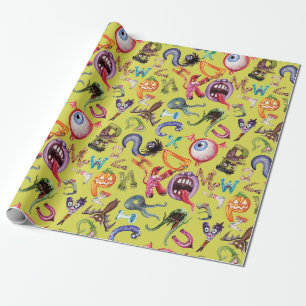 Papier Cadeau Motif de l'alphabet monstre