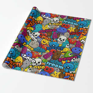 Papier Cadeau Motif de l'autocollant lumineux