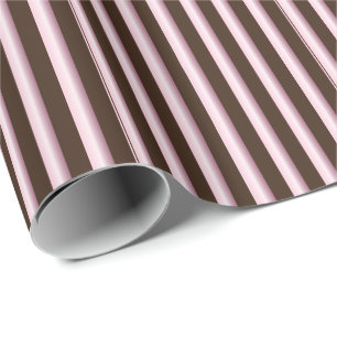 Papier Cadeau Motif de ligne Brown et rose rayé