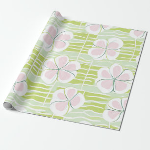 Papier Cadeau Motif de ligne florale abstrait moderne (9)