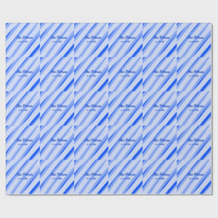Papier Cadeau Motif de lignes rétro boho avec nom date pastel bl