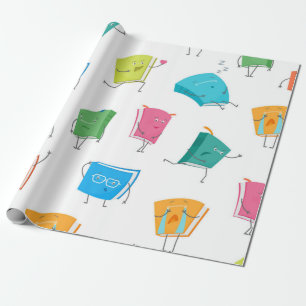 Papier Cadeau Motif de livre