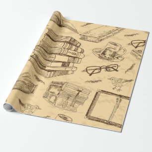 Papier Cadeau Motif de livre