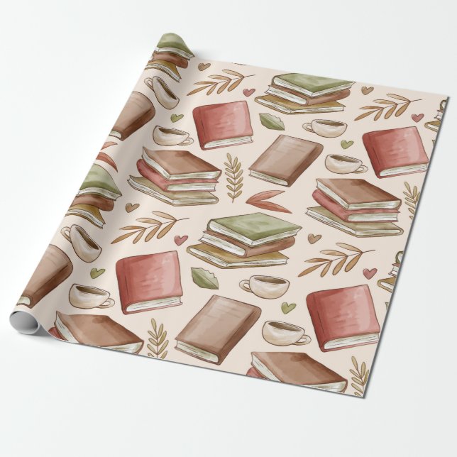 Papier Cadeau Motif de livre (Déroulé)