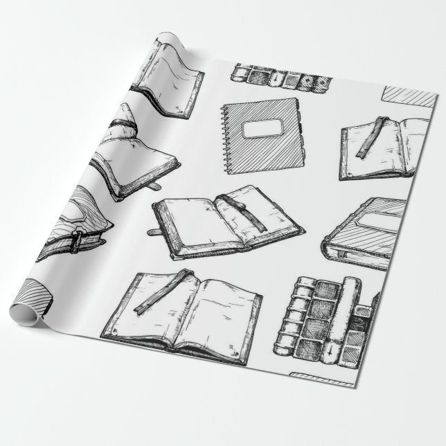 Papier Cadeau Motif de livre (Déroulé)
