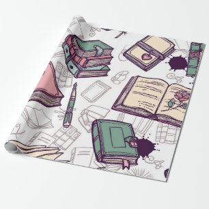 Papier Cadeau Motif de livre