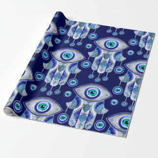 Papier Cadeau Motif de l'oeil maléfique Hamsa
