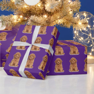 Papier Cadeau Motif de logo d'image photo personnalisée violet
