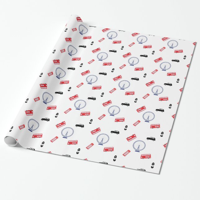 Papier Cadeau Motif de Londres (Déroulé)