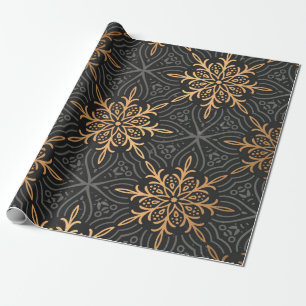 Papier Cadeau Motif de luxe de mandala d'or de monogramme