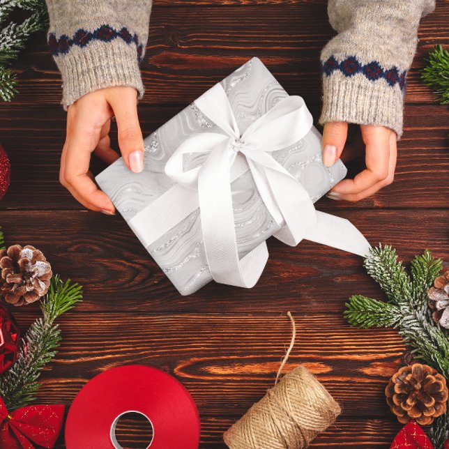 Papier Cadeau Motif de luxe parties scintillant blanche (Créateur téléchargé)