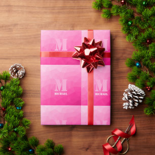 Papier Cadeau Motif de maillage géométrique à l'ombre chaude