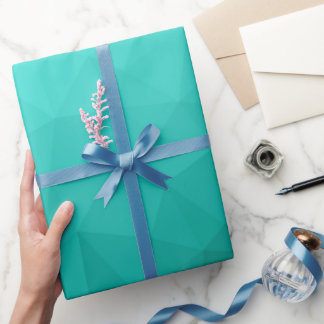 Papier Cadeau Motif de maillage géométrique de dégradé Turquoise