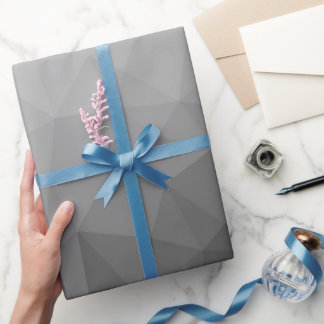 Papier Cadeau Motif de maillage géométrique dégradé gris