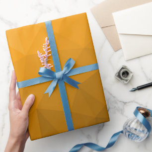 Papier Cadeau Motif de maillage géométrique dégradé orange