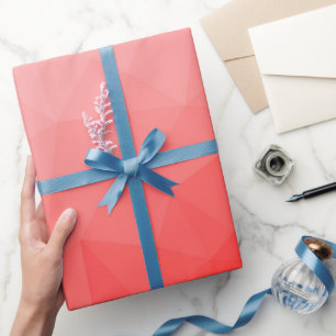 Papier Cadeau Motif de maillage géométrique dégradé rouge