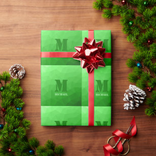 Papier Cadeau Motif de maillage géométrique vert clair