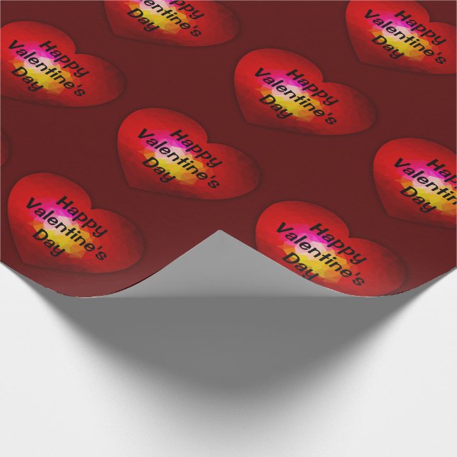 Papier Cadeau Motif de maillage triangulaire rouge géométrique (Coin)