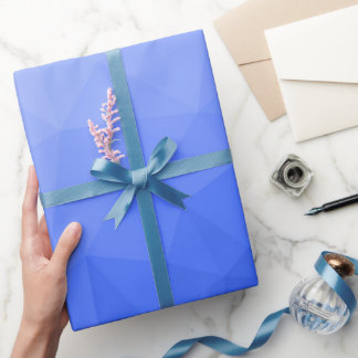 Papier Cadeau Motif de maille géométrique à dégradé bleu foncé