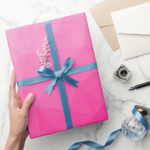 Papier Cadeau Motif de maille géométrique à dégradé rose vif