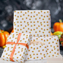 Papier Cadeau Motif de maïs blanc et orange papier d'enveloppeme